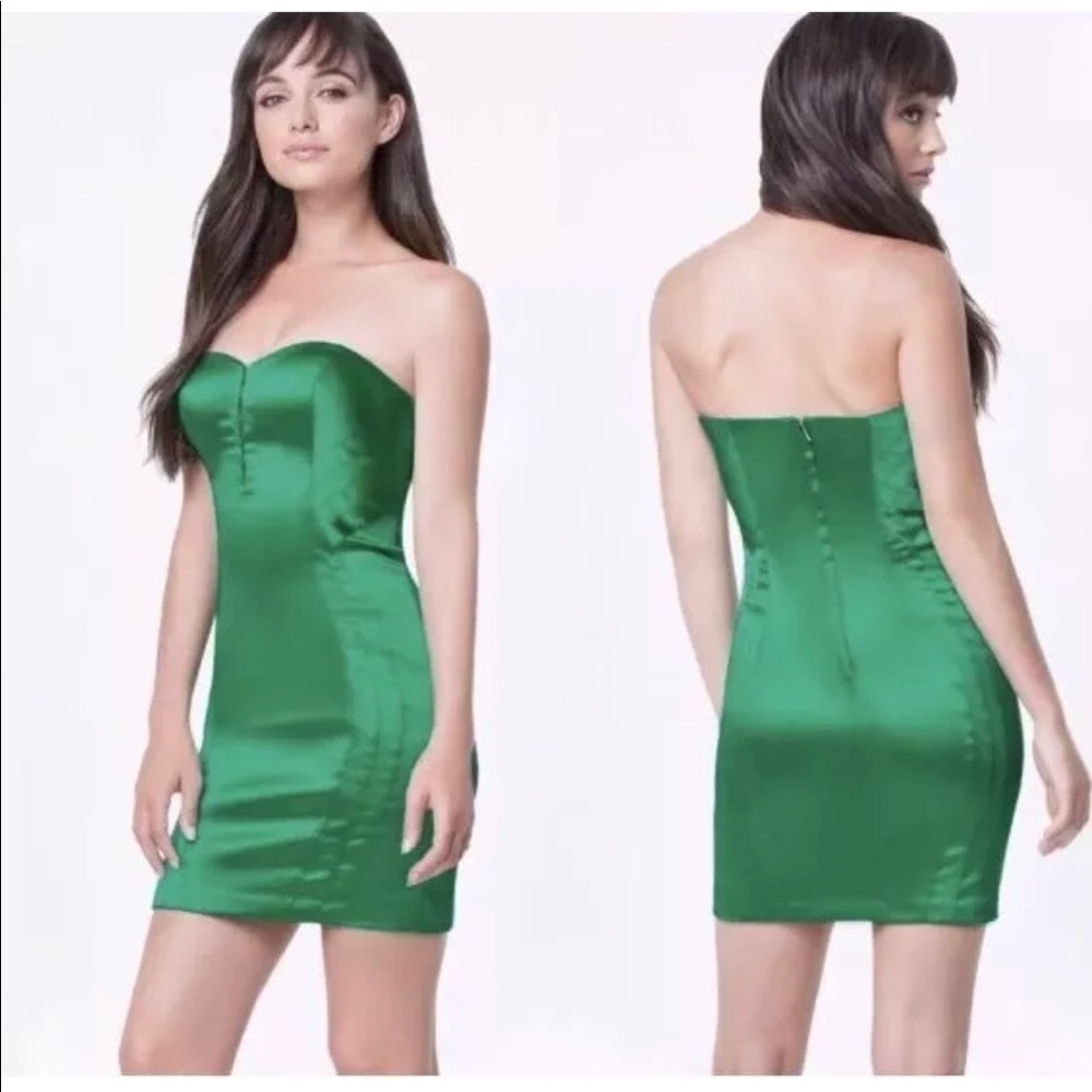 Bebe emerald green dress sz small new w/ tags